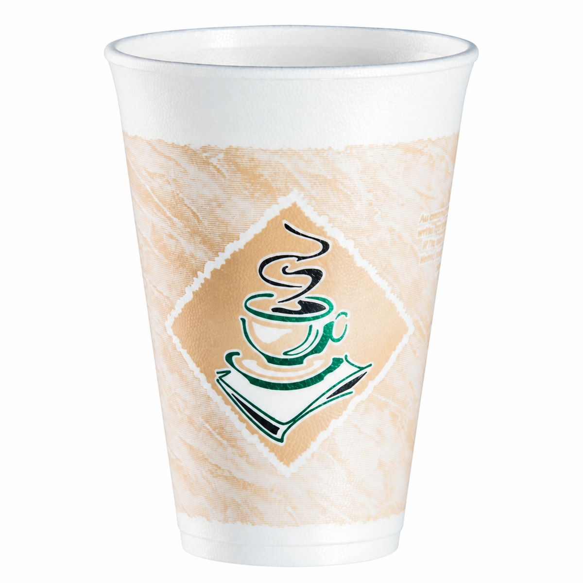 Dart 16 oz Stock Printed Foam Cups - Café G® - Green, 1,000 Count – 16X16G