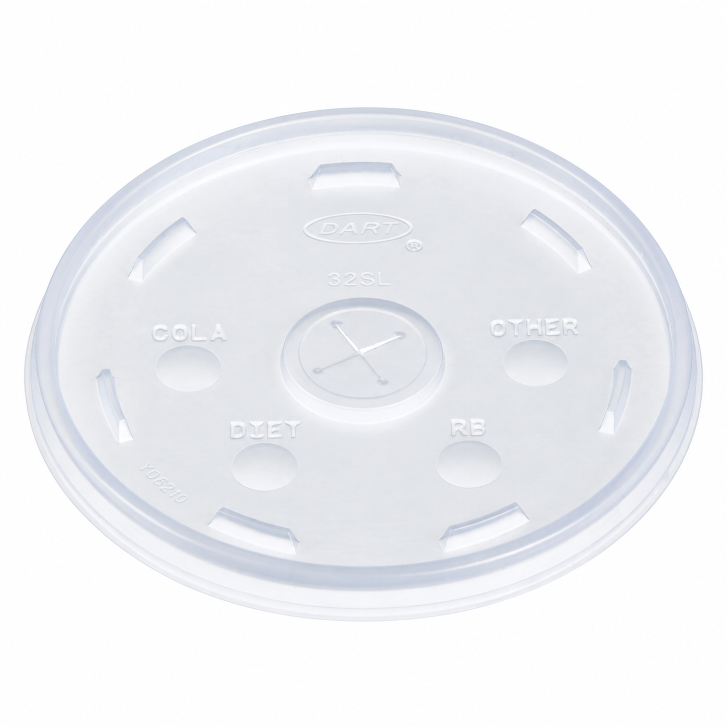Dart 12 to 32 oz translucent straw-slotted lid, 1000 count – 32SL
