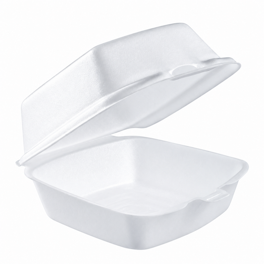 Dart 5 in White Medium XPS Foam Sandwich Containers, 500 Count – 50HT1