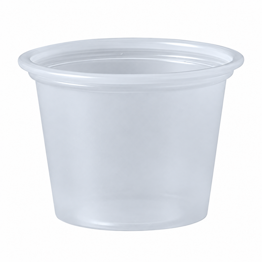 Solo 1 oz Translucent HIPS Plastic Portion Containers, 2,500 Count – P100N