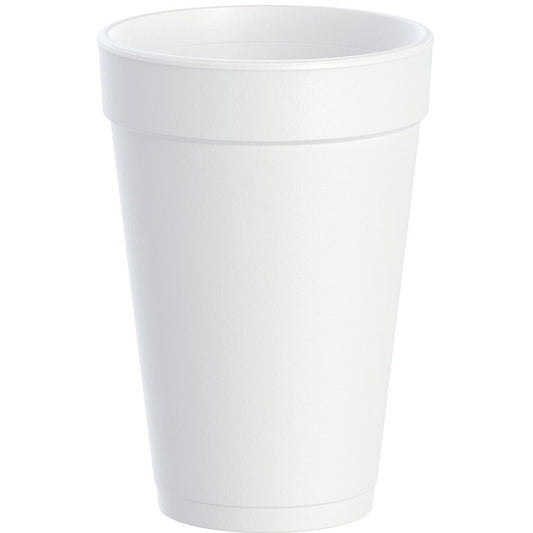 White Insulated Foam Cups 16 oz 1000 Count - Disposable J Cup® | Dart 16J16