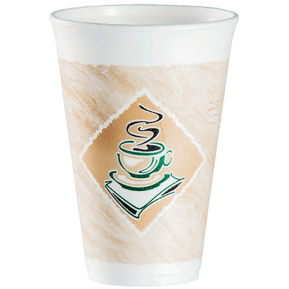 ThermoGlaze Insulated Foam Cups 16 oz 1000 Count - Disposable Café G® | Dart 16X16G