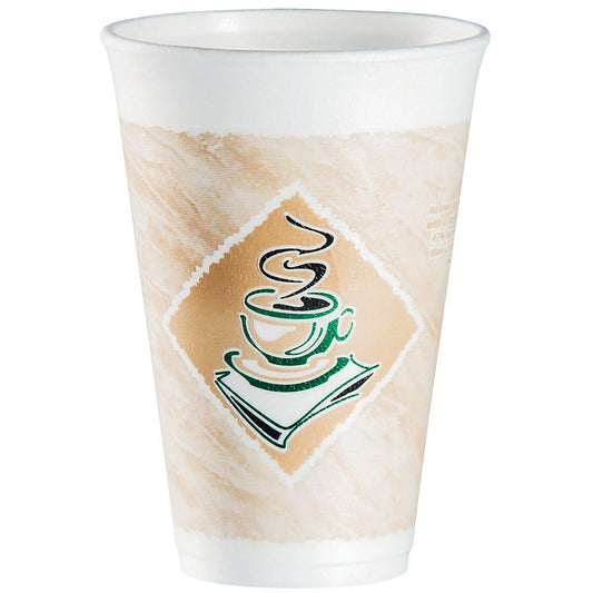 ThermoGlaze Insulated Foam Cups 16 oz 1000 Count - Disposable Café G® | Dart 16X16G