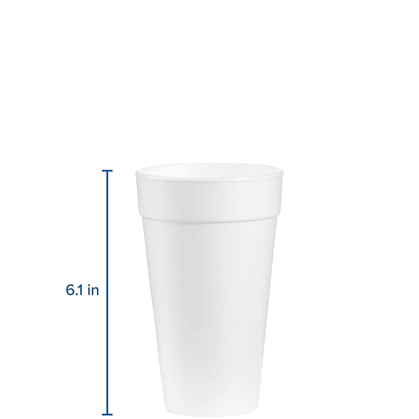White Insulated Foam Cups 20 oz 500 Count - Disposable J Cup® | Dart 20J16