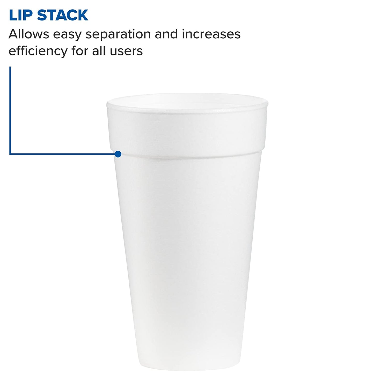 White Insulated Foam Cups 20 oz 500 Count - Disposable J Cup® | Dart 20J16