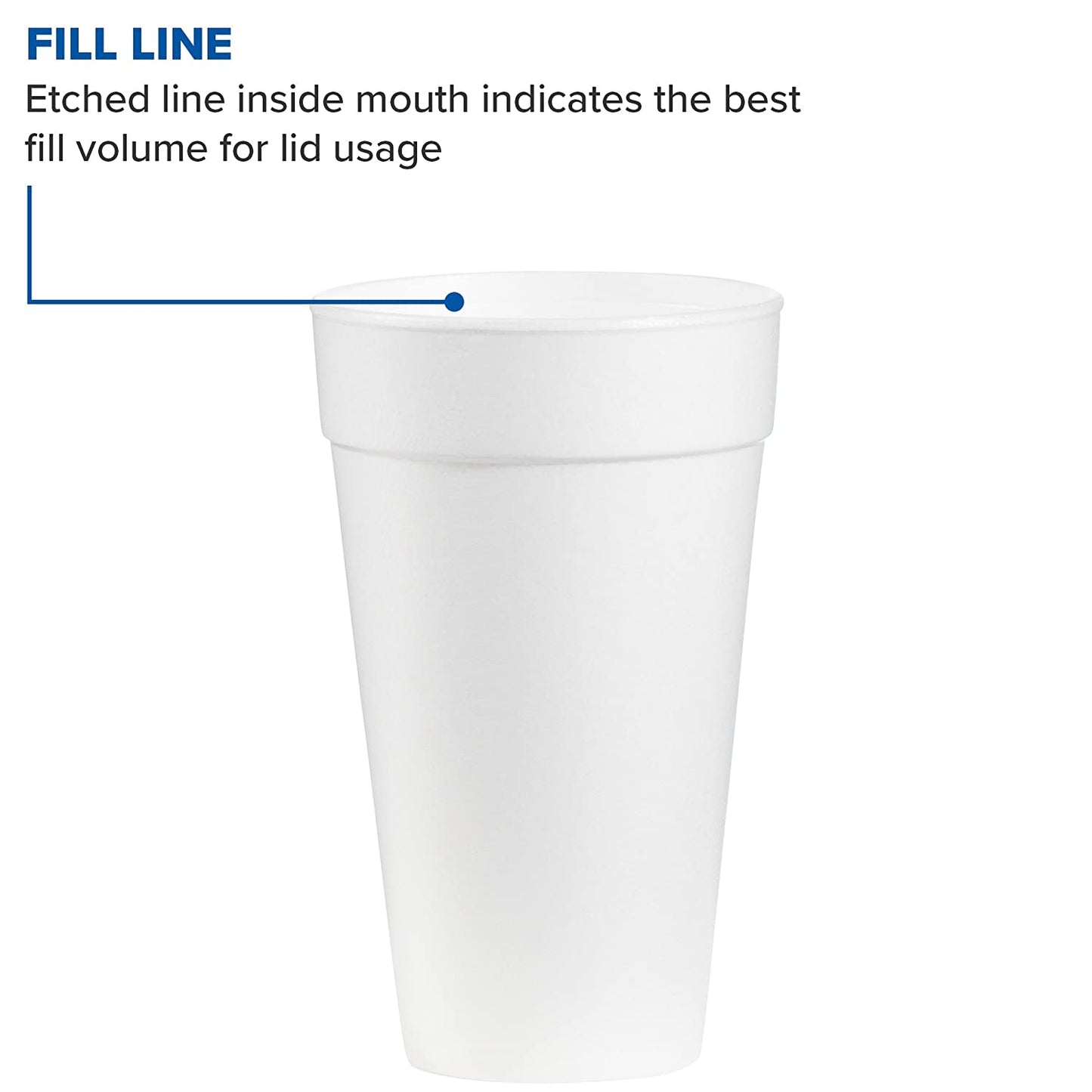 White Insulated Foam Cups 20 oz 500 Count - Disposable J Cup® | Dart 20J16