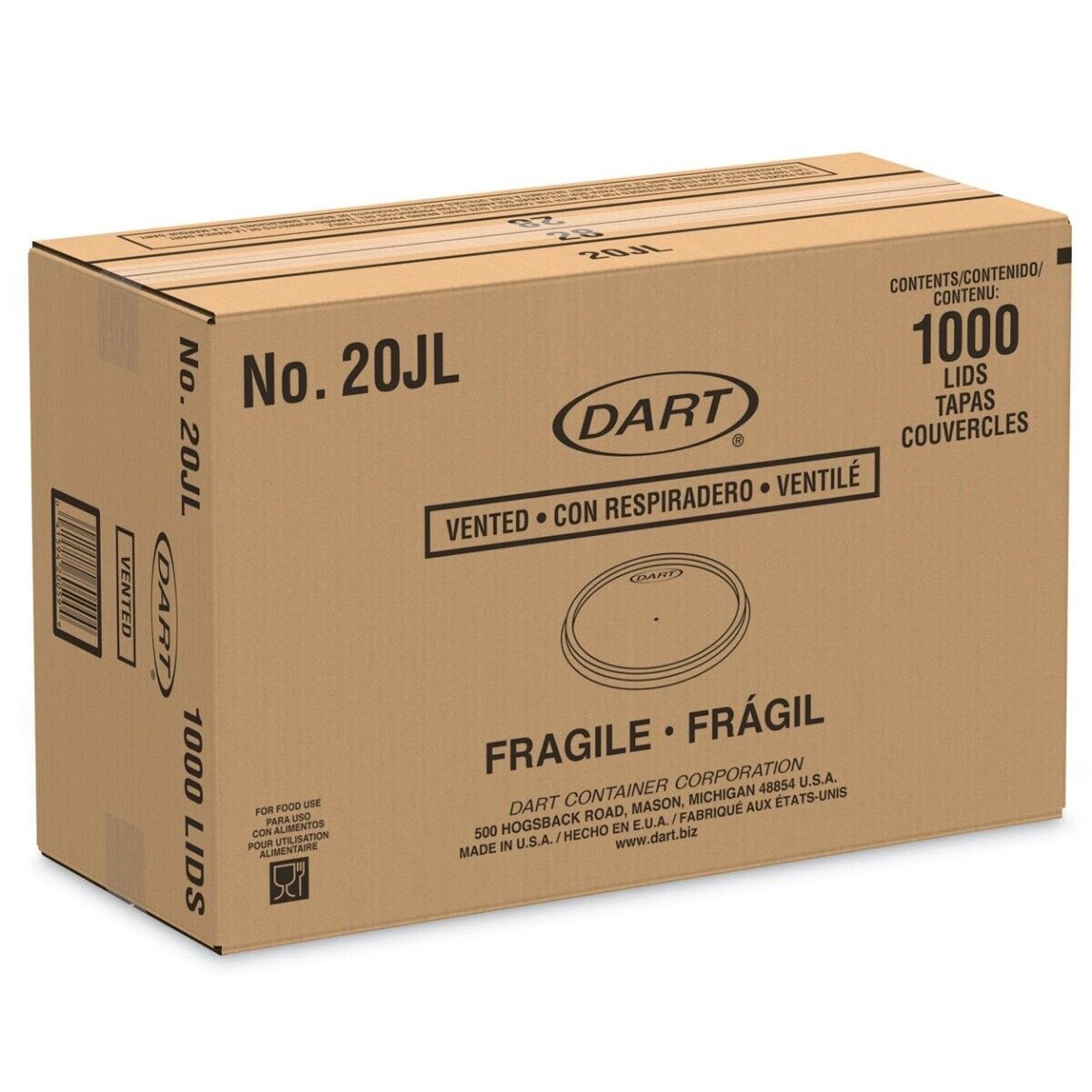 Vented Hot/Cold Foam Cups Plastic Lids 8 12 16 oz (1000) | DART 20JL