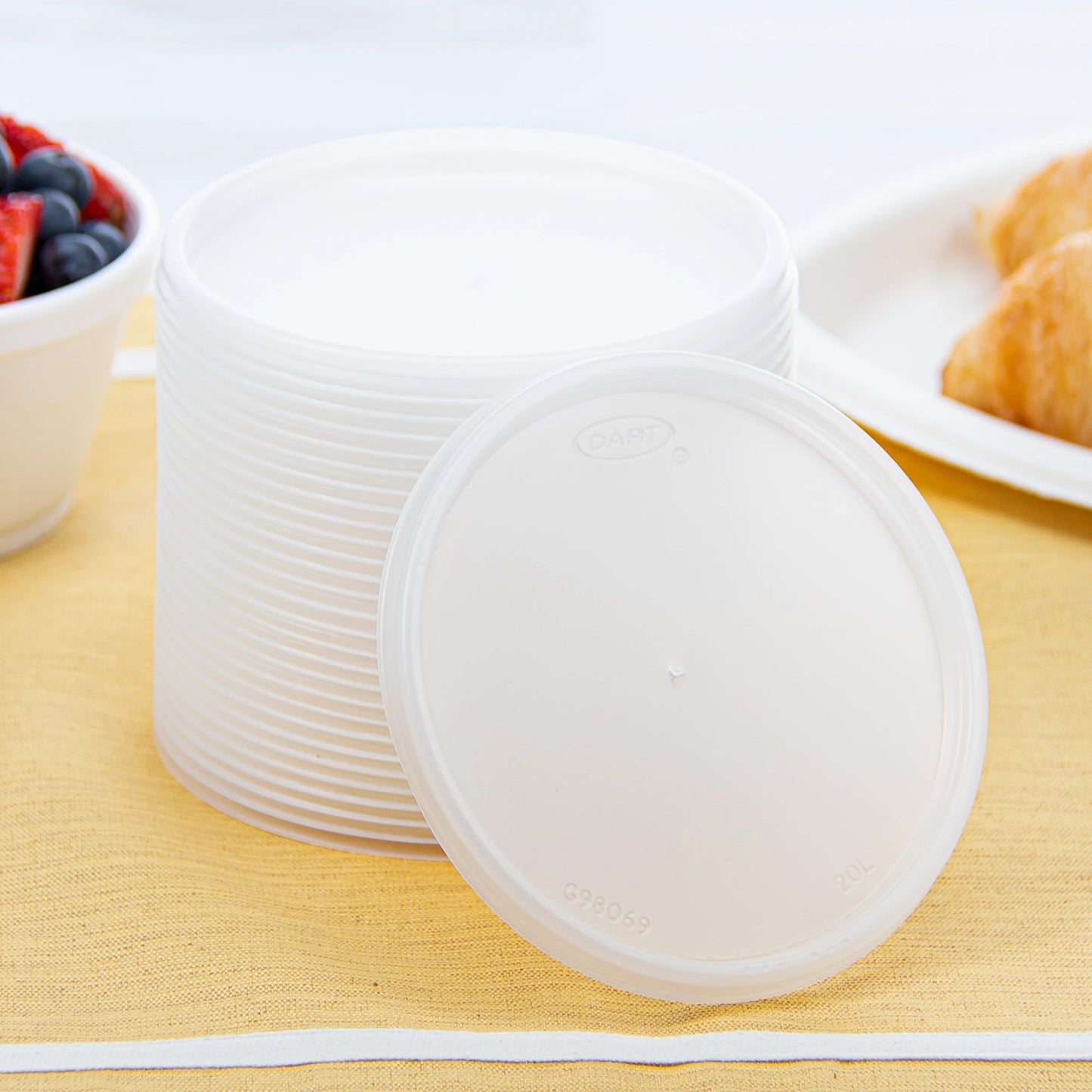 Vented Hot/Cold Foam Cups Plastic Lids 8 12 16 oz (1000) | DART 20JL