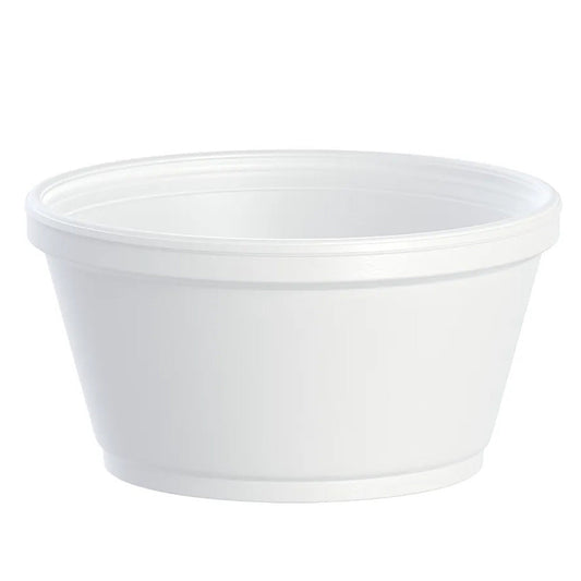 Insulated Foam Food Cup 8 oz 1000 Count - Squat White, Disposable | Dart 8SJ20