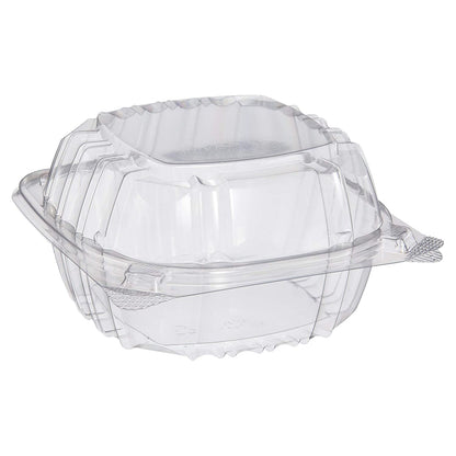 Clear Hinged Lid 6" Plastic Sandwich Containers (500 Pack) | Dart C57PST1 ClearSeal®