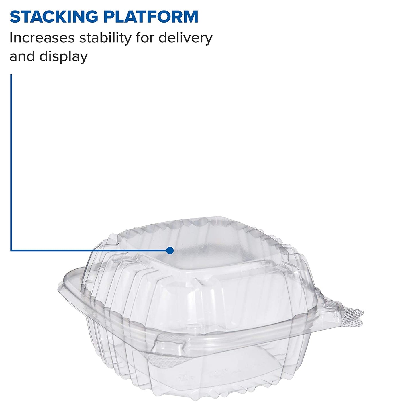 Clear Hinged Lid 6" Plastic Sandwich Containers (500 Pack) | Dart C57PST1 ClearSeal®