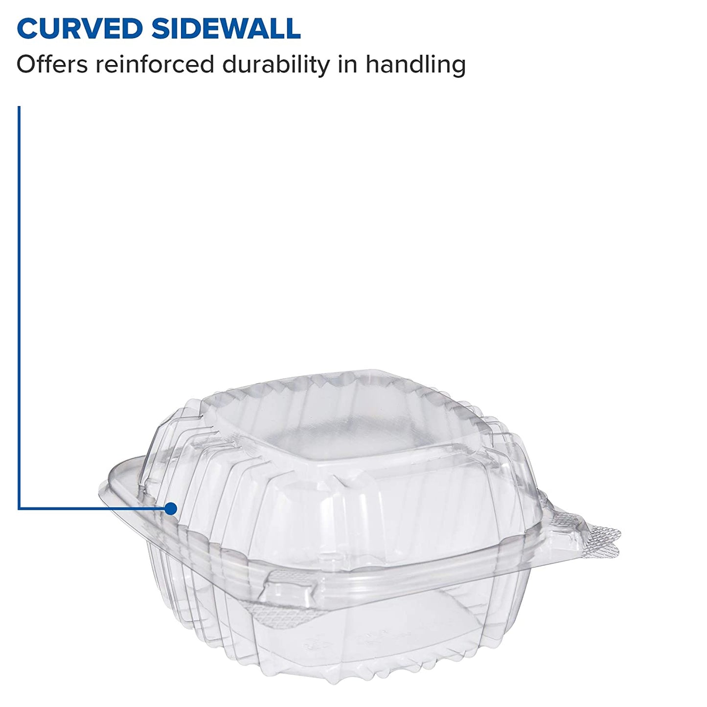 Clear Hinged Lid 6" Plastic Sandwich Containers (500 Pack) | Dart C57PST1 ClearSeal®