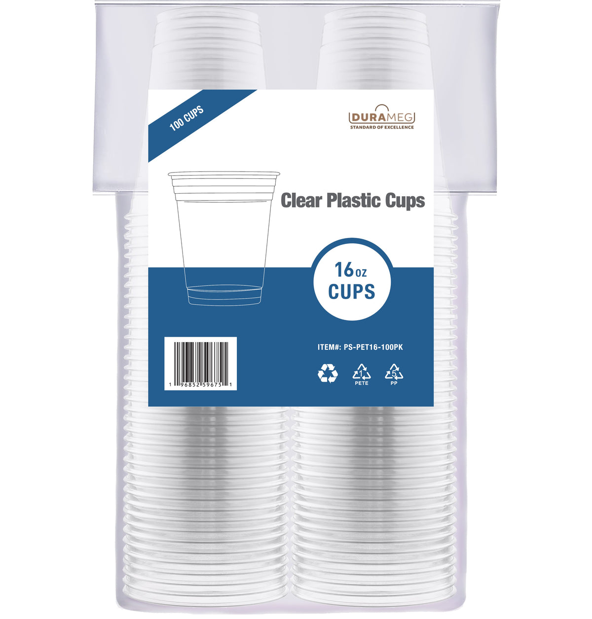 DURAMEG 16 oz Clear PET Cups, 1,000 Count — product detail image 3