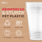 Large Party Plastic Cups with Straw-Slot Flat Lids 16 oz 100 Count - Crystal Clear Disposable Party Cups