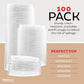 Large Party Plastic Cups with Strawless Sip Lids 12 oz 100 Count - Crystal Clear Disposable Party Cups