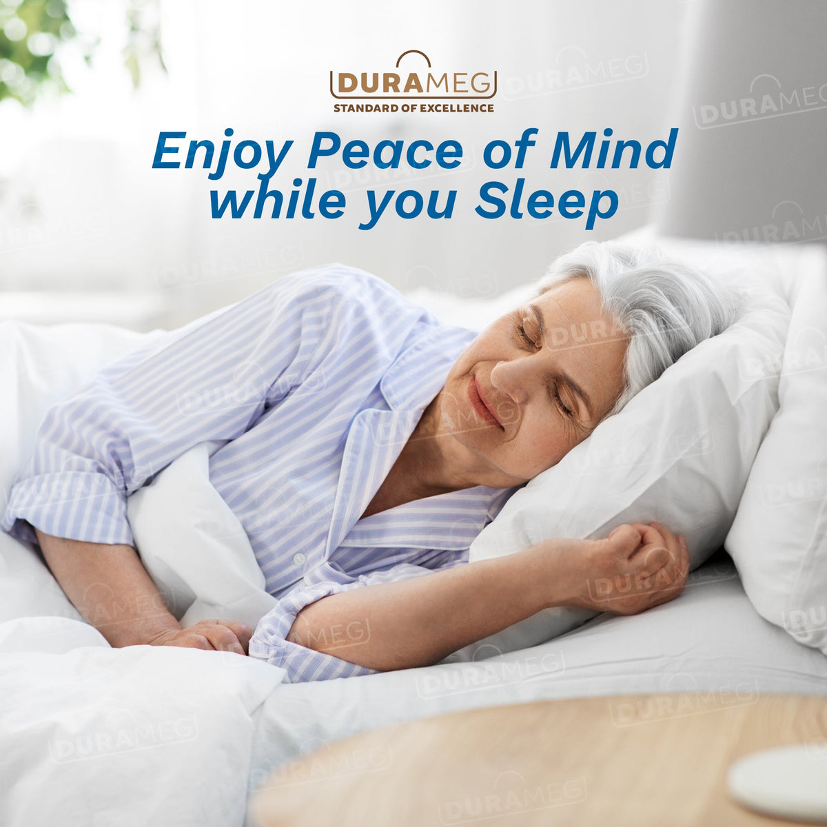 Waterproof DURAMEG disposable bed pads for overnight surface protection