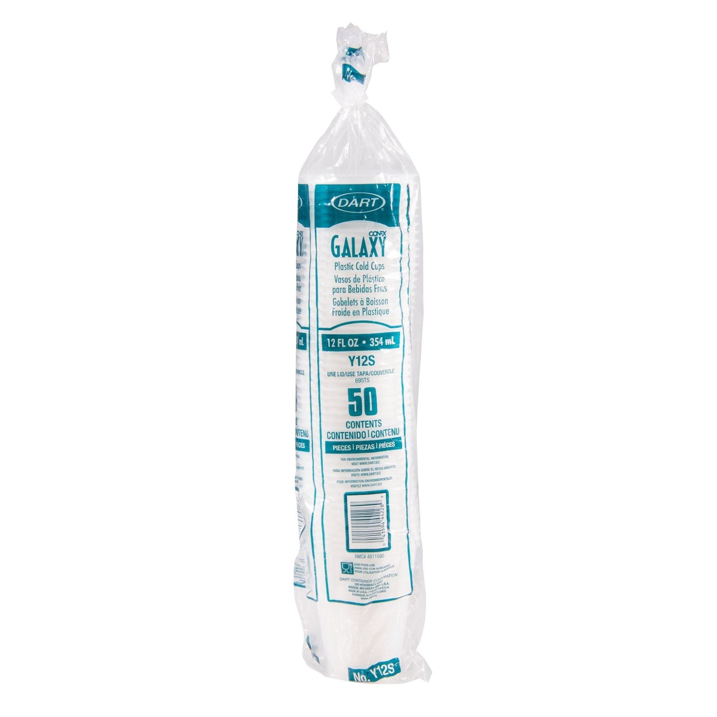 Translucent Plastic Cold Cup 12 oz 1000 Count - Disposable | Dart Conex Galaxy Y12S