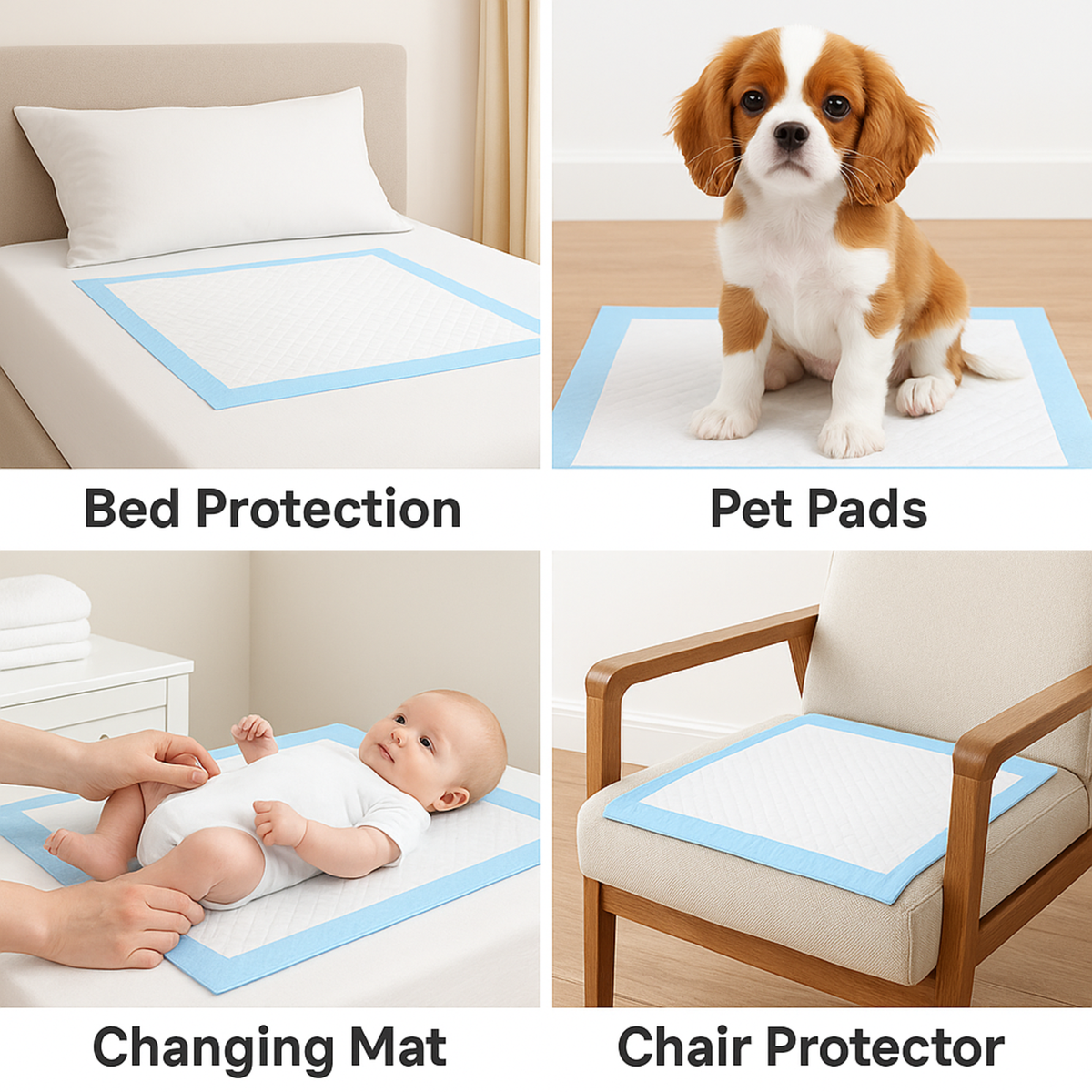 Disposable Underpads 23" x 36" – 150 Count 4-Layer Absorbent Protection Pads with Soft Quilted Top, Waterproof Back – product image 8