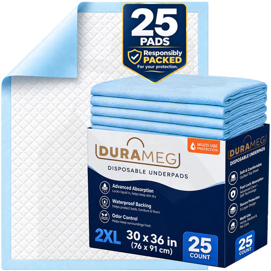 DURAMEG 30x36 disposable underpads, 25 count single pack