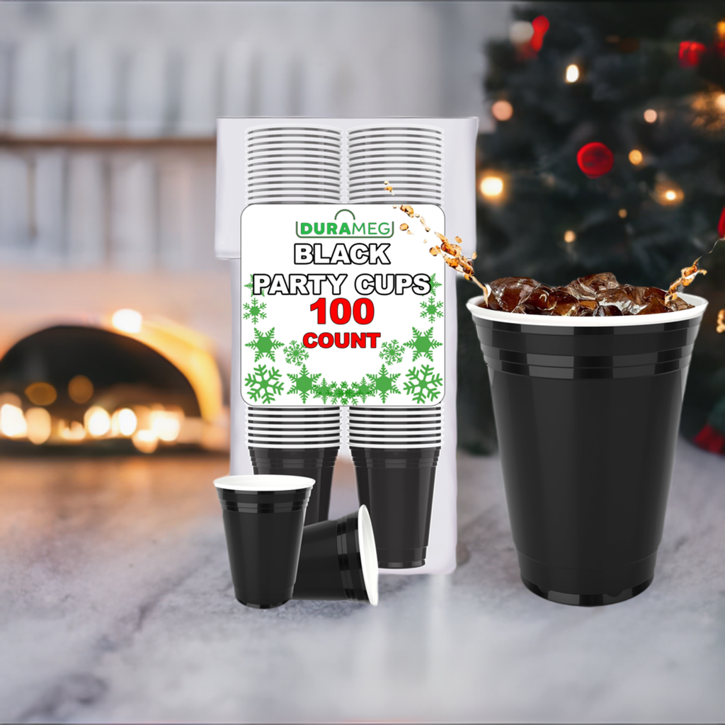 DURAMEG 16 oz Black Plastic Party Cups, 100 Count — product detail image 2