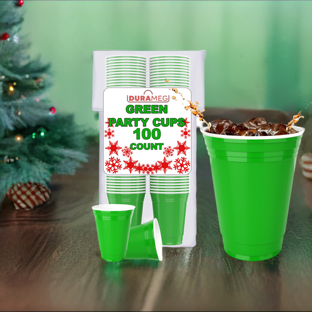 DURAMEG 16 oz Green Plastic Party Cups, 100 Count — product detail image 2