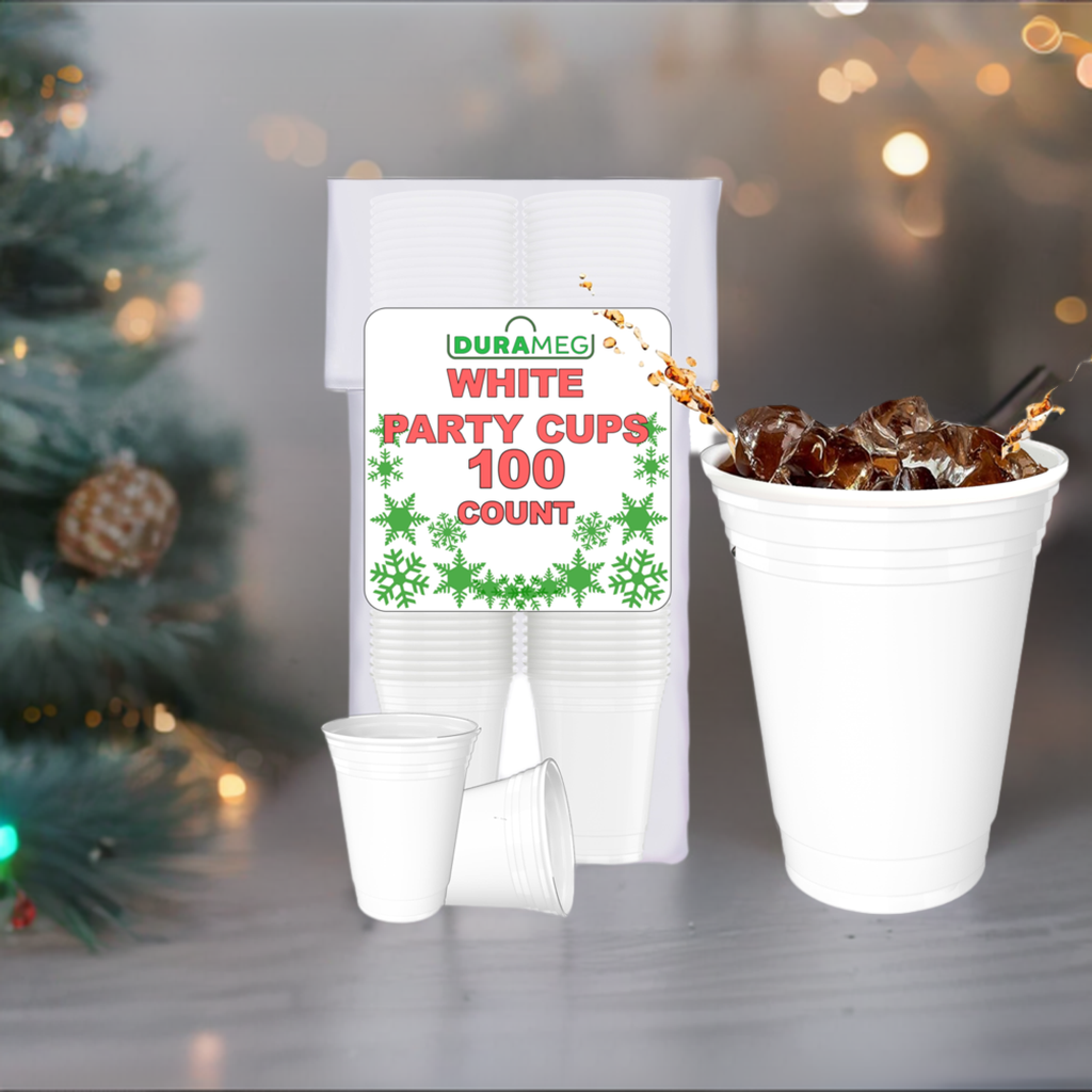 DURAMEG 16 oz White Plastic Party Cups, 100 Count — product detail image 2