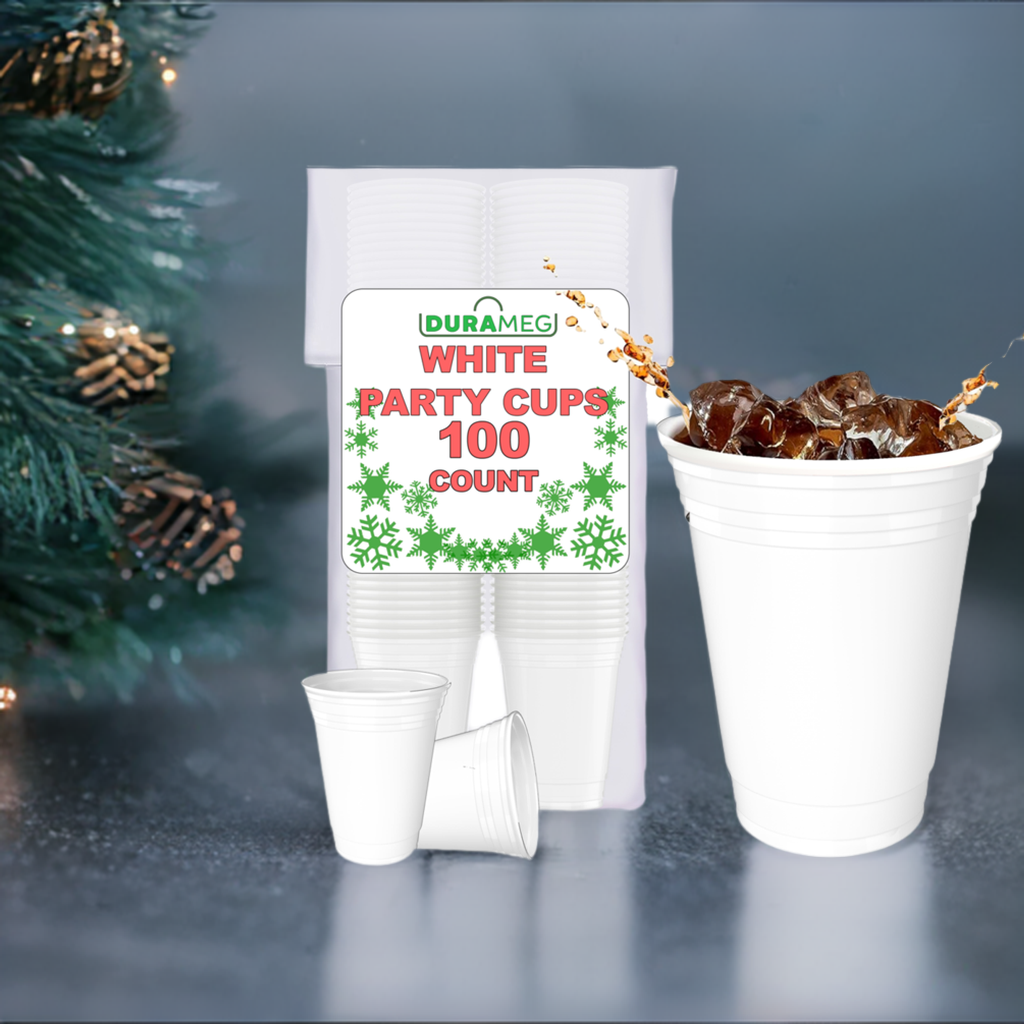 DURAMEG 16 oz White Plastic Party Cups, 100 Count — product detail image 3